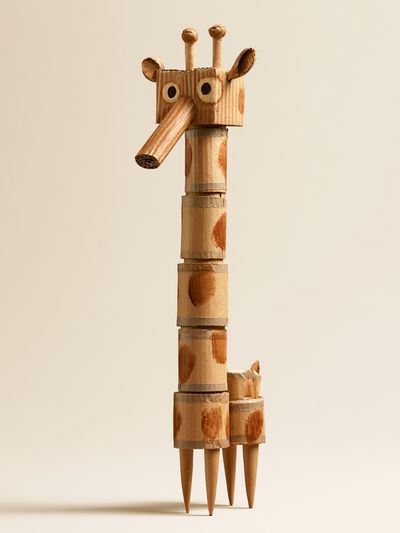 Cardboard Giraffe Illustration Poster. poster print