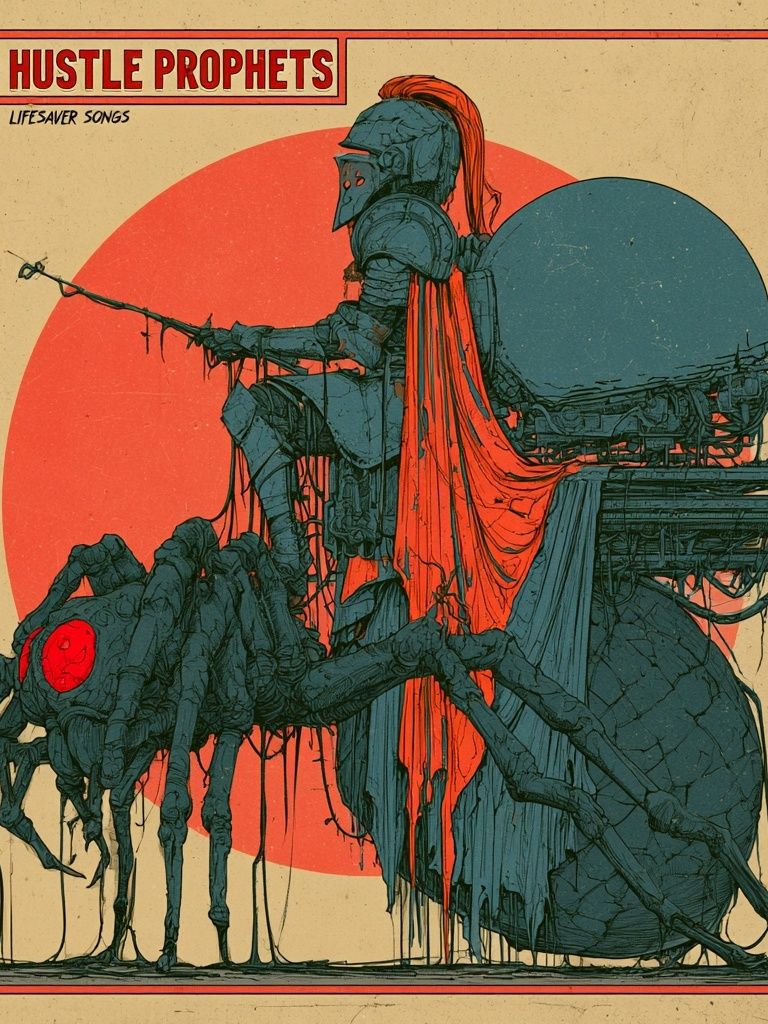 Side Hustle Prophets Surreal Illustration Poster. poster detail