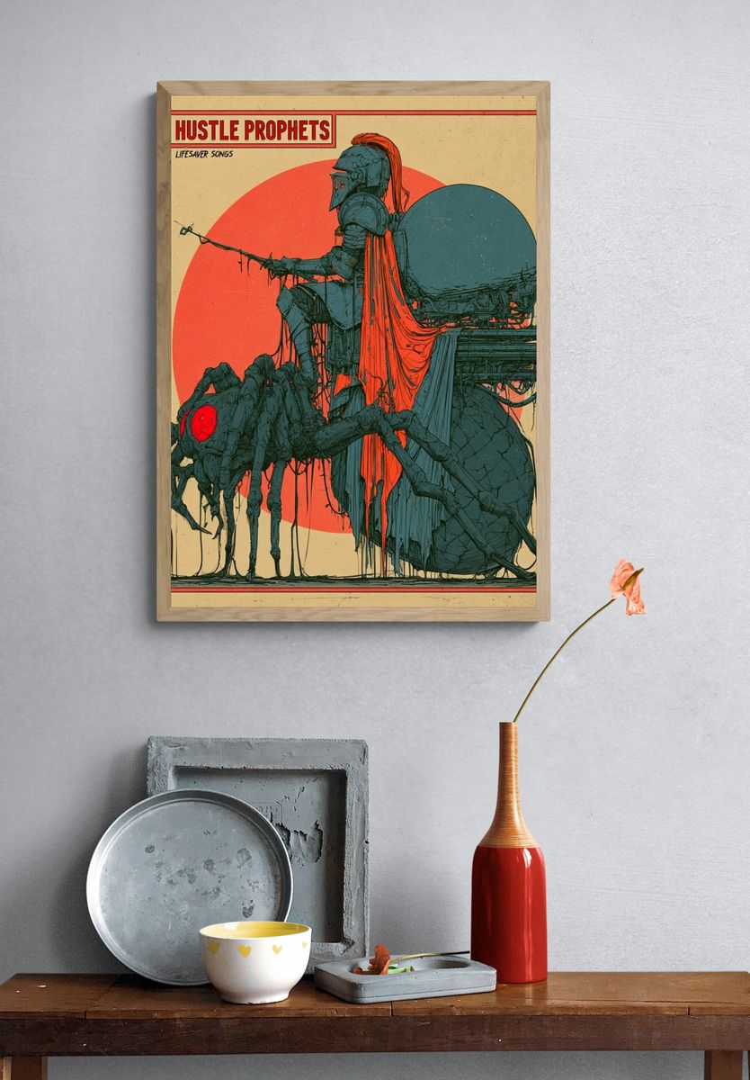 Side Hustle Prophets Surreal Illustration Poster. — room view 3