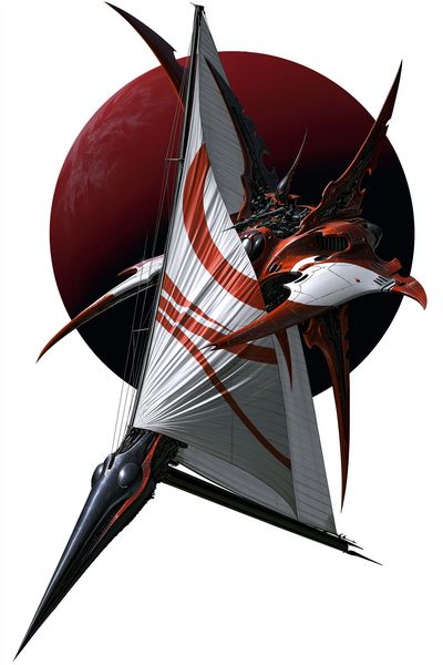 Futuristic Sailcraft Illustration Poster. poster