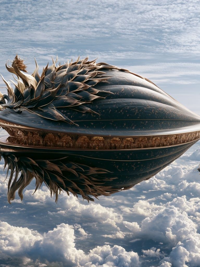 Celestial Shell Spaceship Print. poster detail