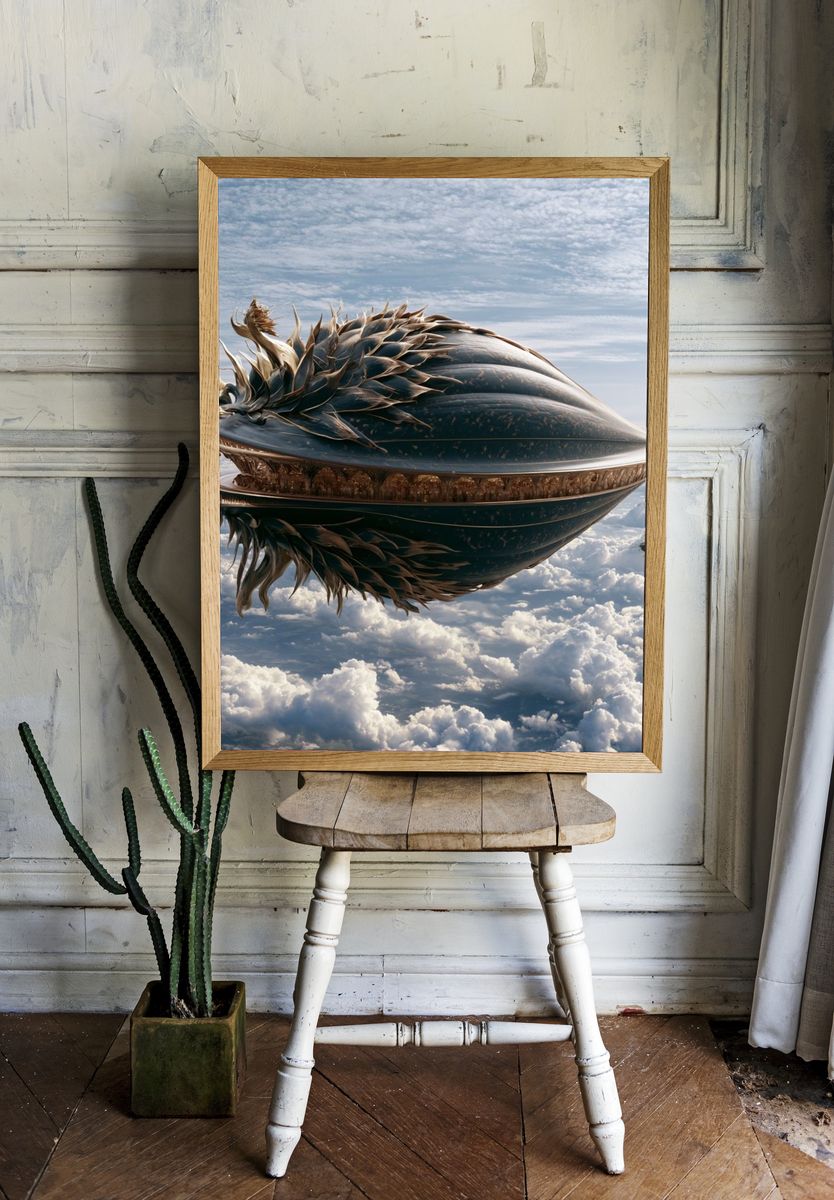 Celestial Shell Spaceship Print. — room view 1