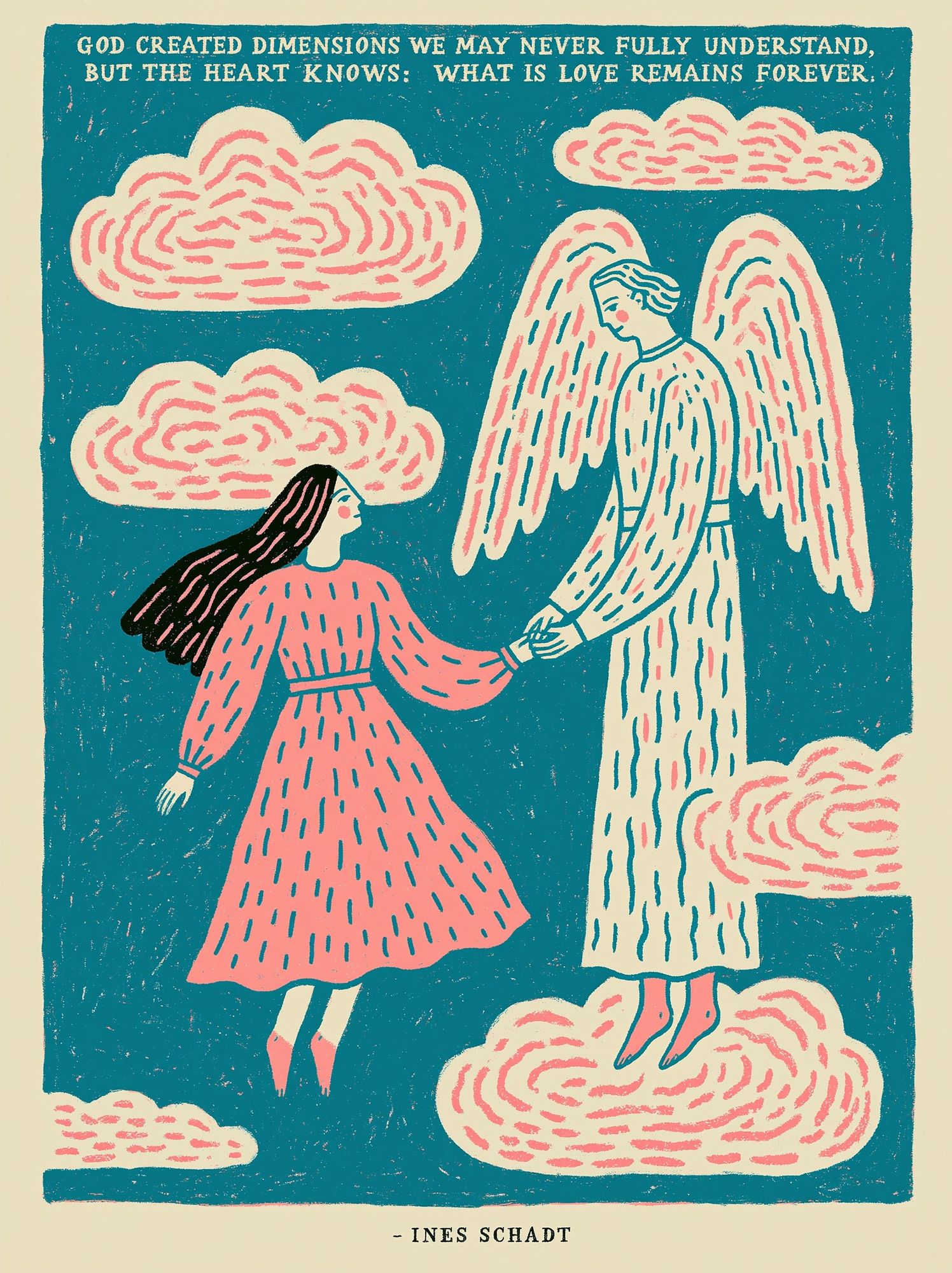 Angel Love Quote Illustration Poster. poster — illustration art