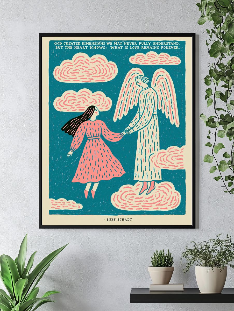 Angel Love Quote Illustration Poster. — room view 4