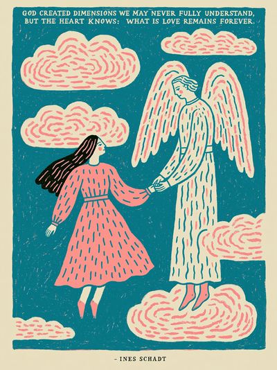 Angel Love Quote Illustration Poster. poster print