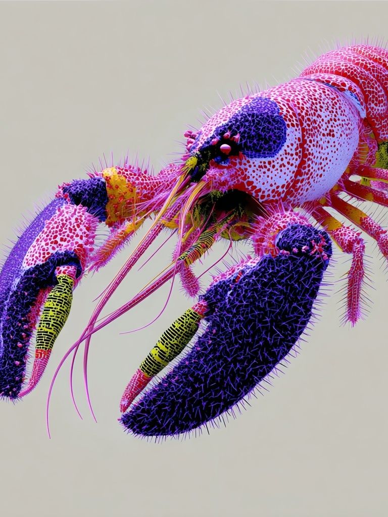 Neon Lobster Illustration Poster. poster — illustration art