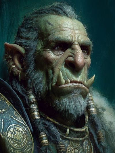 Orc Warrior Fantasy Portrait Print. poster print