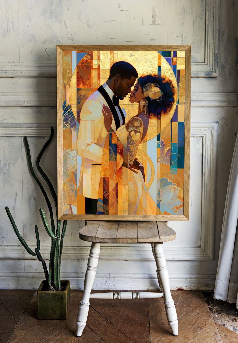 Floral Portrait Illustration Poster. — room view 1