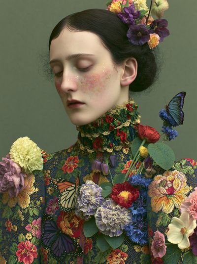 Floral Portrait Illustration Poster. poster print