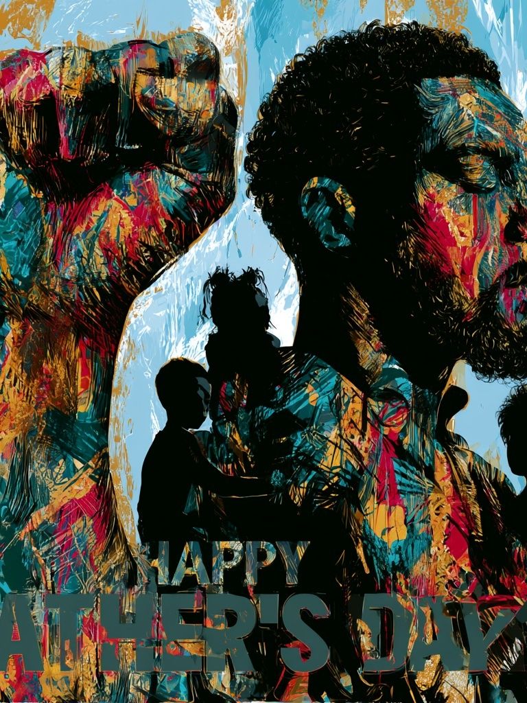 Happy Father's Day Portrait Poster. poster — illustration art