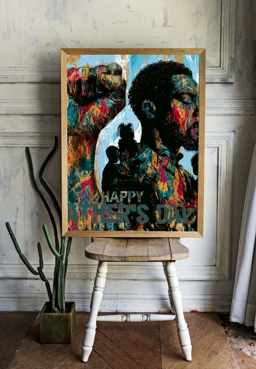 Happy Father's Day Portrait Poster. — room view 1