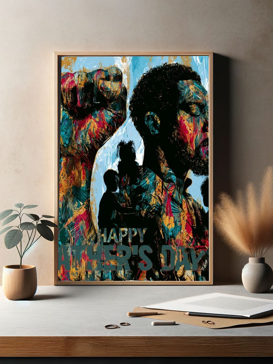 Happy Father's Day Portrait Poster. — room view 2