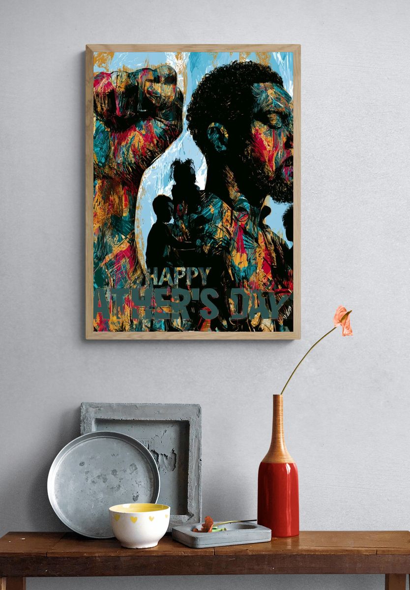 Happy Father's Day Portrait Poster. — room view 3