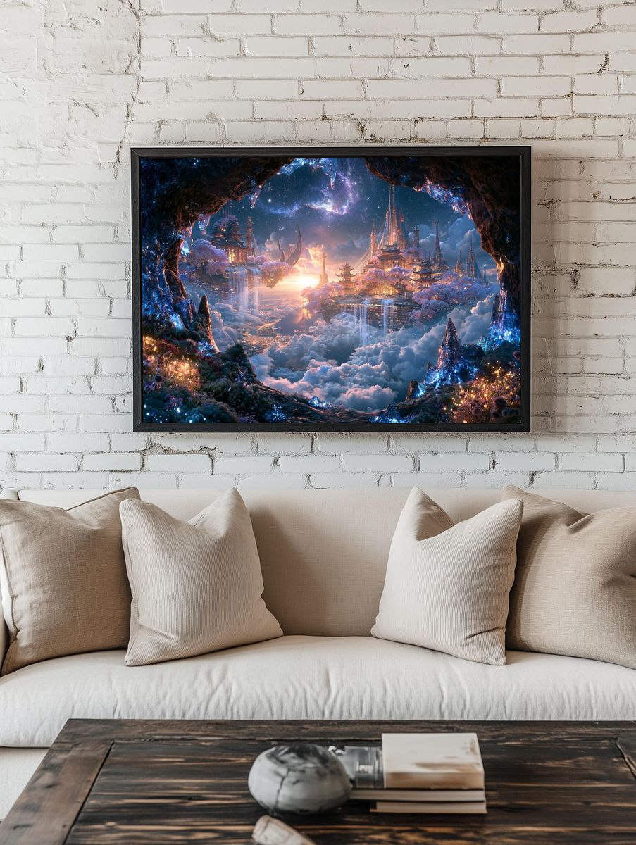 Celestial Pagoda Dreamscape Print. — room view 1