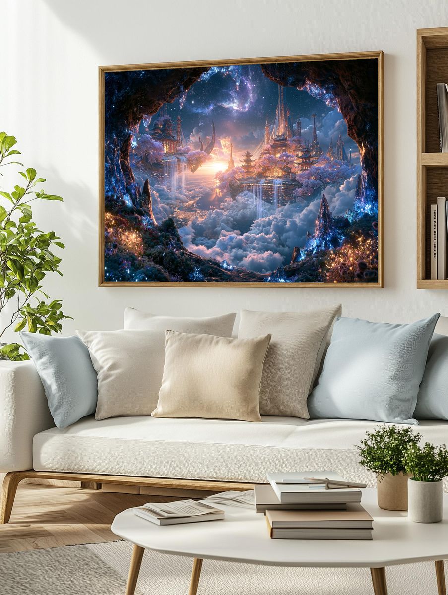 Celestial Pagoda Dreamscape Print. — room view 2