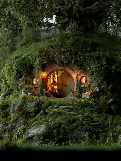 Hobbit Hill Cottage Illustration Print. poster
