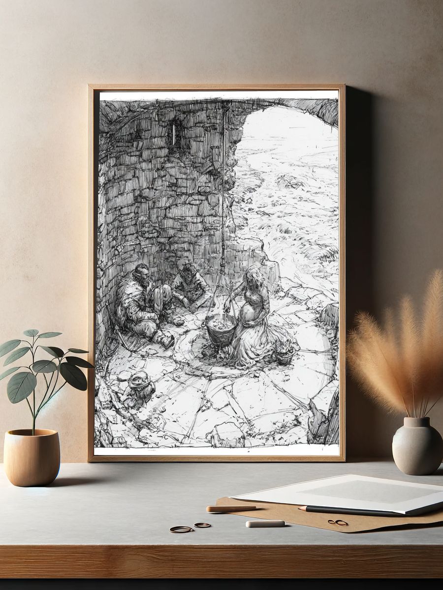 Music Lover Illustration Poster. — room view 2