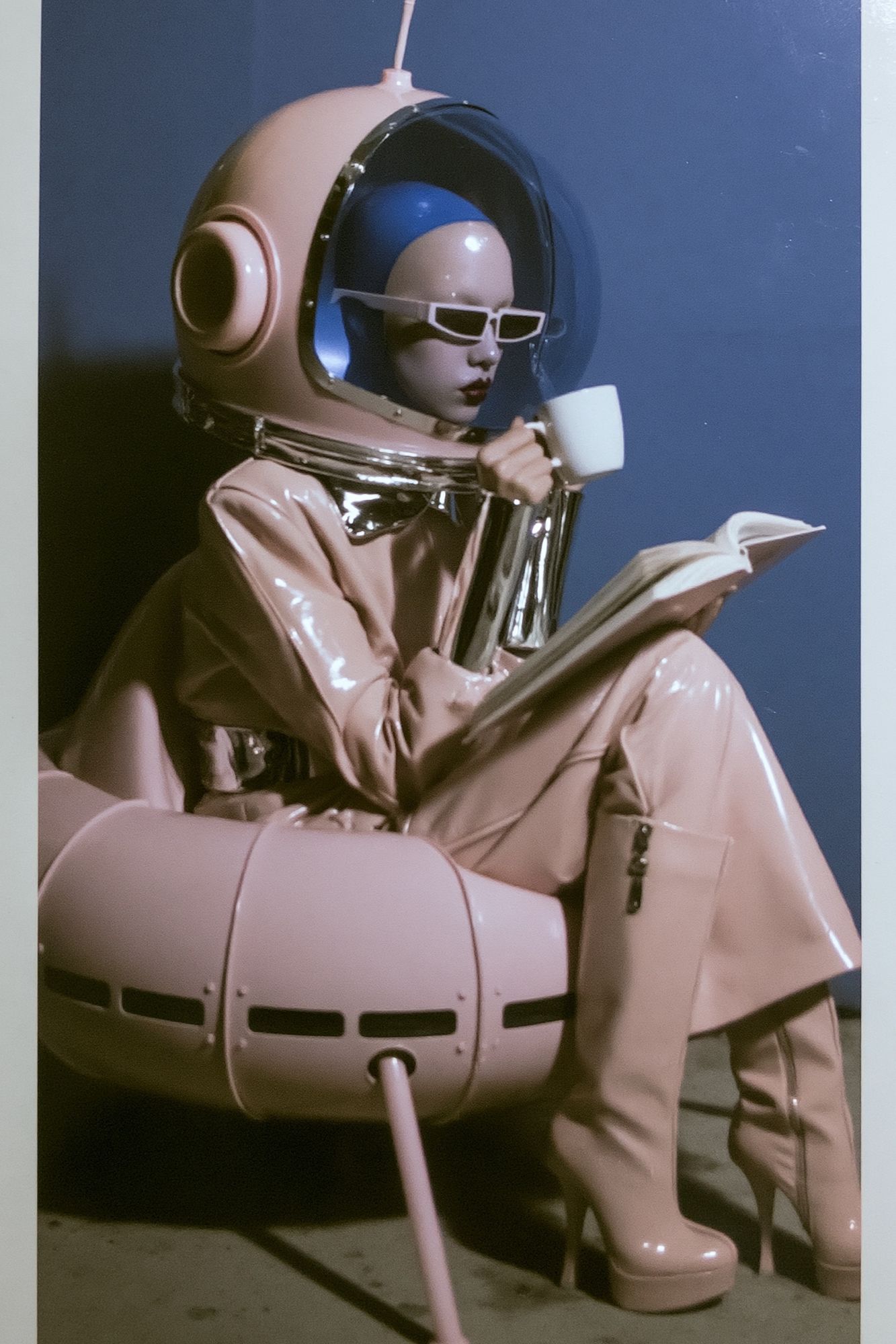 Retro Astronaut Reader Print. poster detail