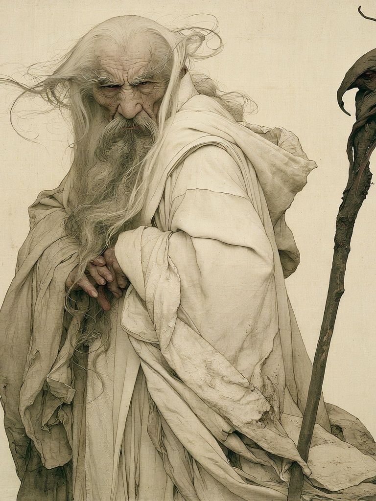 Ancient Sage Portrait Print. poster — illustration art