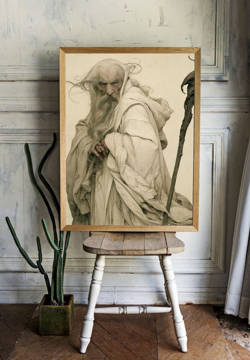 Ancient Sage Portrait Print. — room view 1