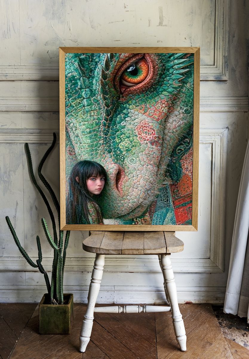 Dragon Eye Fantasy Illustration Poster. — room view 1