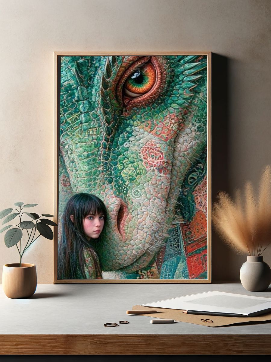Dragon Eye Fantasy Illustration Poster. — room view 2