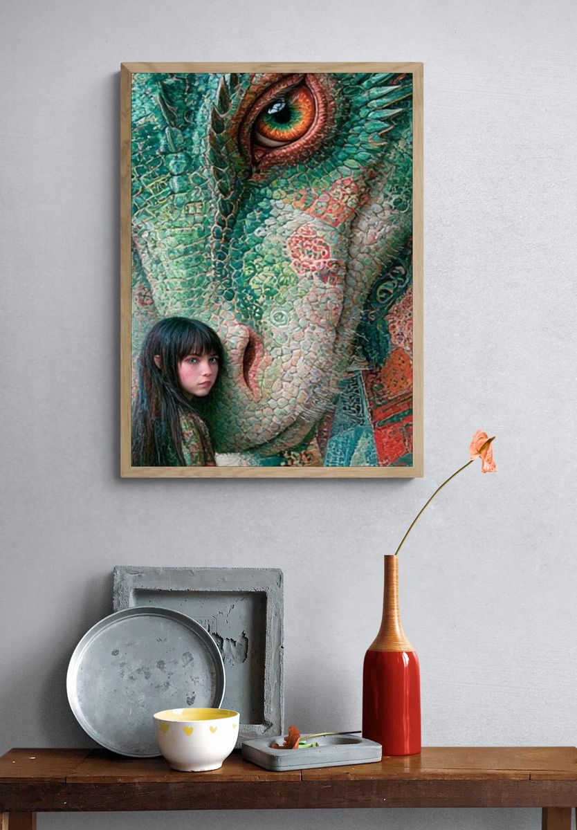 Dragon Eye Fantasy Illustration Poster. — room view 3