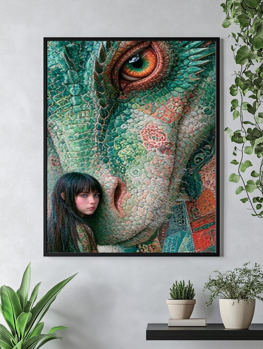 Dragon Eye Fantasy Illustration Poster. — room view 4