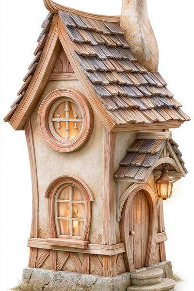 Whimsical Cottage House Illustration Poster. poster