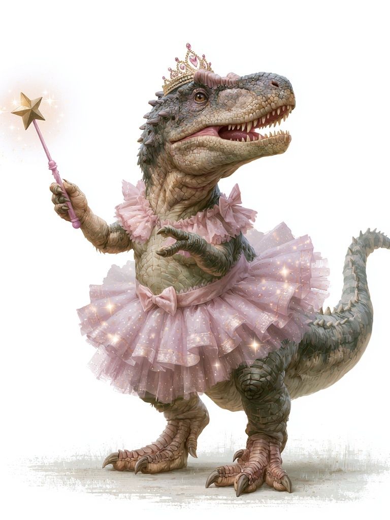 Princess Dinosaur Illustration Poster. poster — illustration art