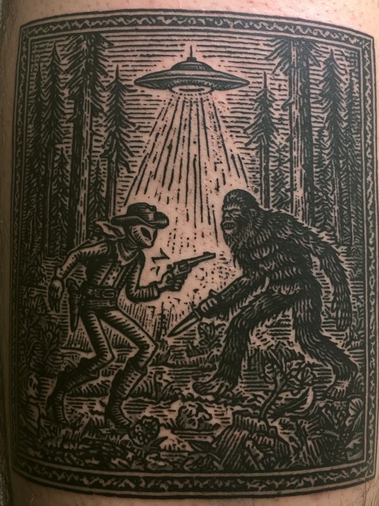 Alien Encounter Ink Poster. poster detail