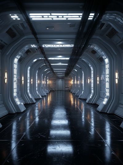 Futuristic Space Corridor Poster. poster