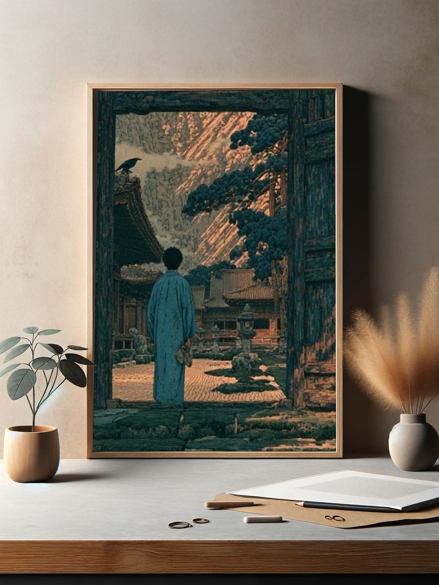 Mountain Courtyard Dreamscape Print. — room view 2
