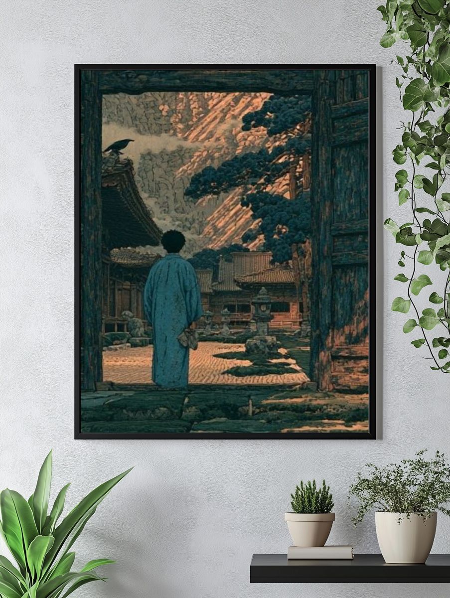 Mountain Courtyard Dreamscape Print. — room view 4
