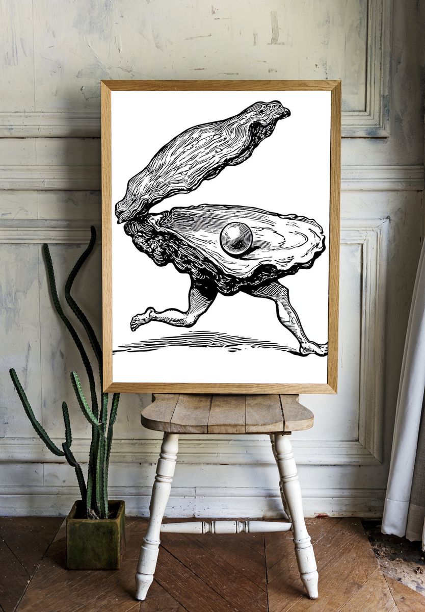 Surreal Oyster Runner Print. — room view 1