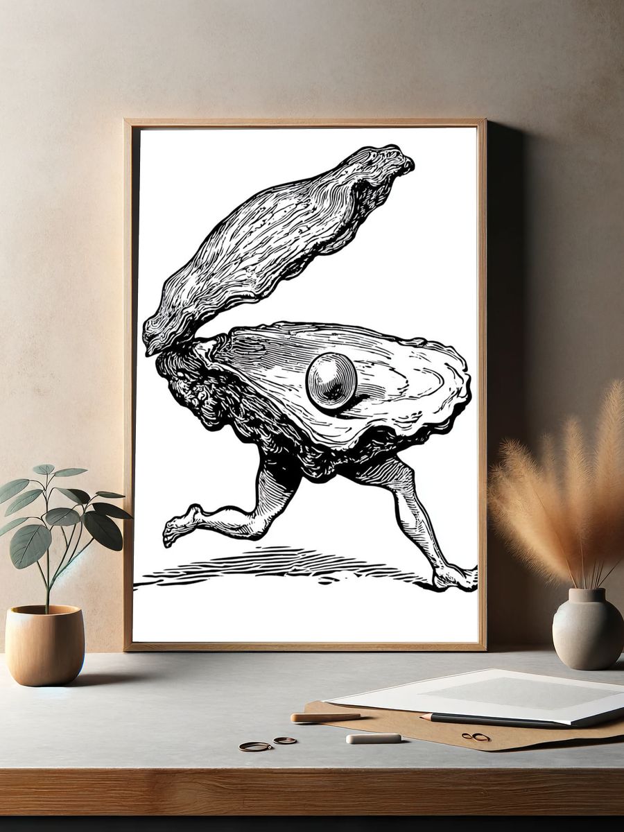 Surreal Oyster Runner Print. — room view 2