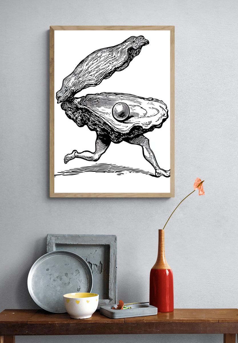 Surreal Oyster Runner Print. — room view 3