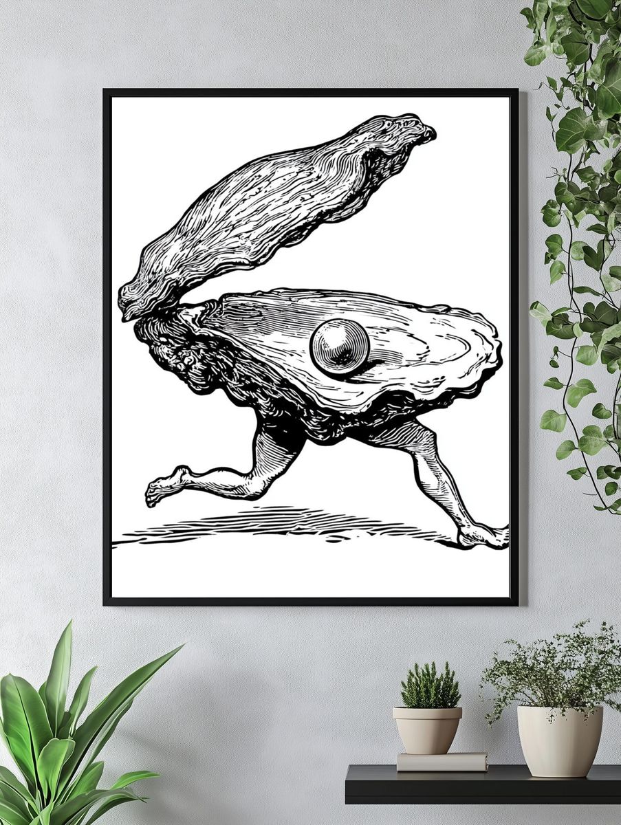 Surreal Oyster Runner Print. — room view 4