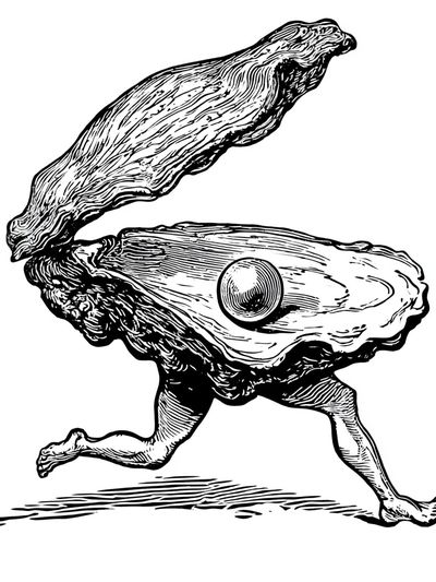 Surreal Oyster Runner Print. poster