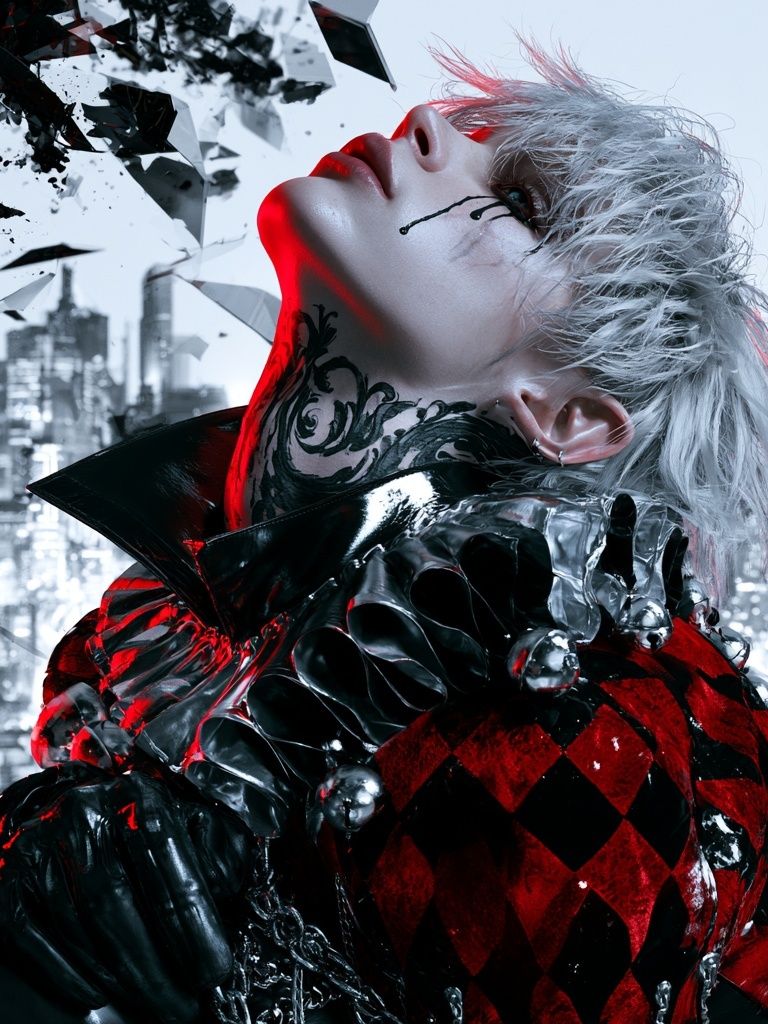 Gothic Cyberpunk Portrait Print. poster — illustration art