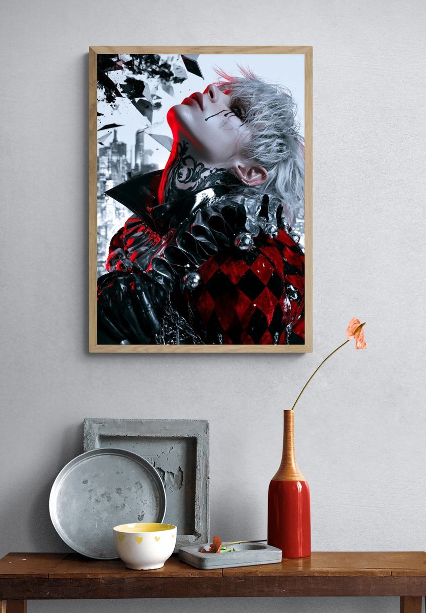 Gothic Cyberpunk Portrait Print. — room view 3
