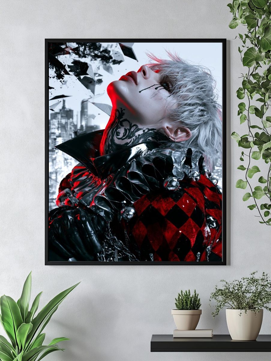 Gothic Cyberpunk Portrait Print. — room view 4