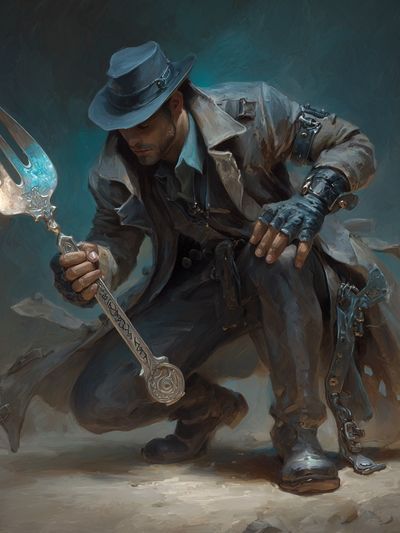 Steampunk Hunter Digital Art Poster.