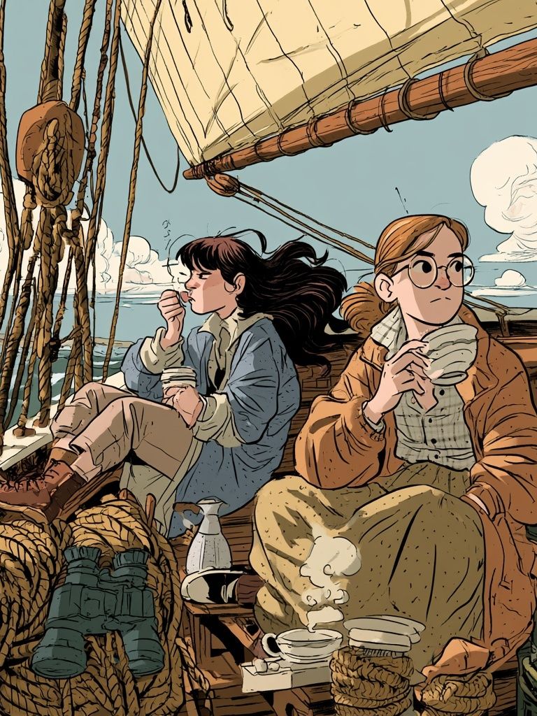 Sailing Adventure Illustration Poster. poster — illustration art