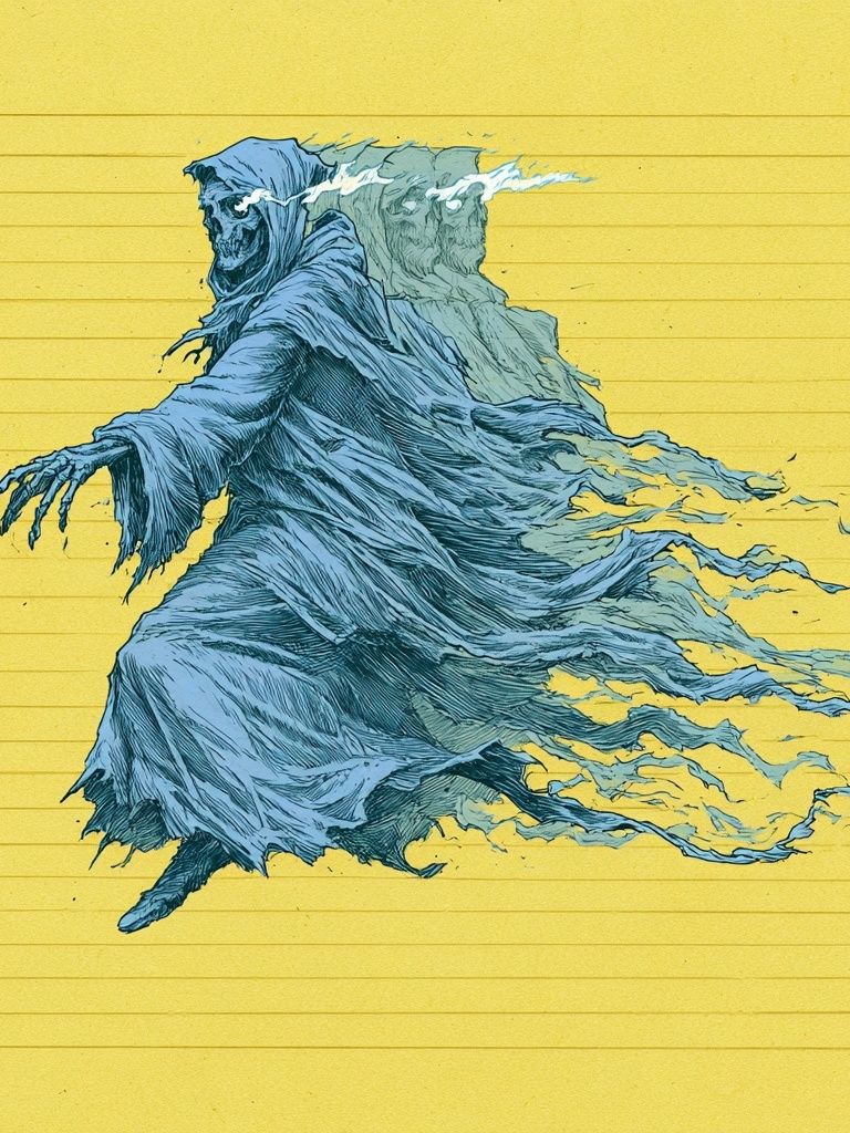 Ghostly Reaper Illustration Poster. poster detail