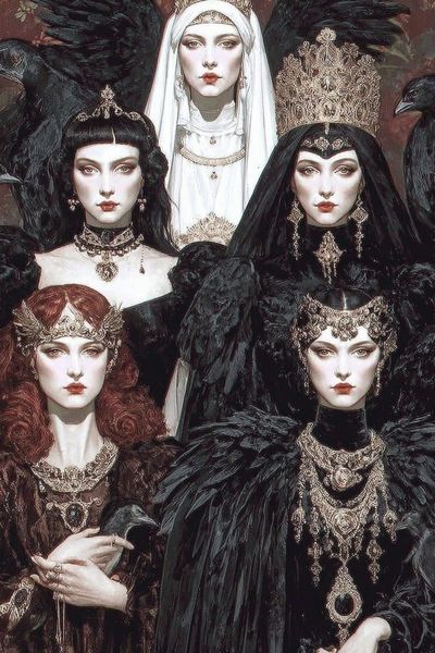 Gothic Queens Illustration Poster. poster print