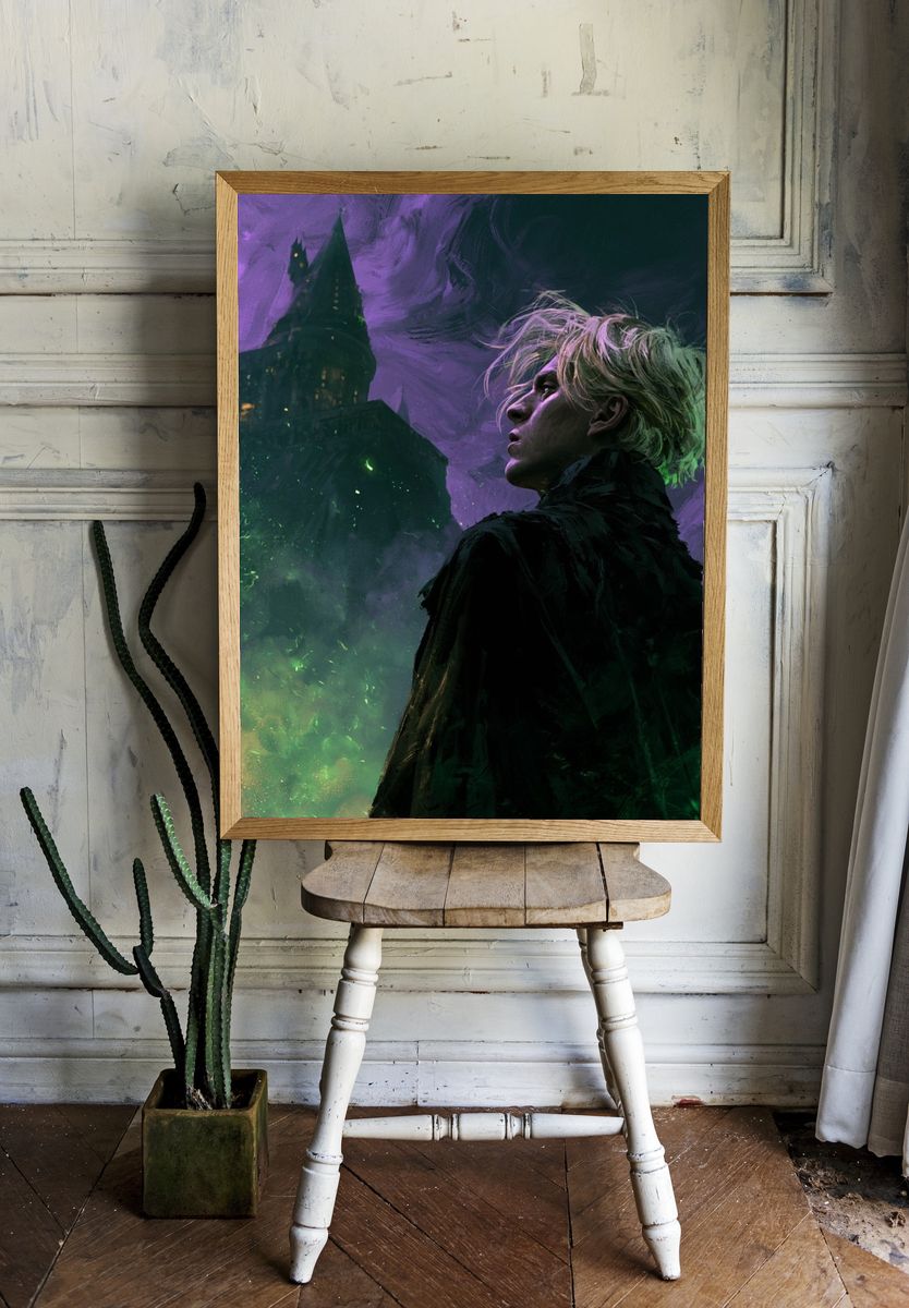 Gothic Wizard Portrait Print. — room view 1