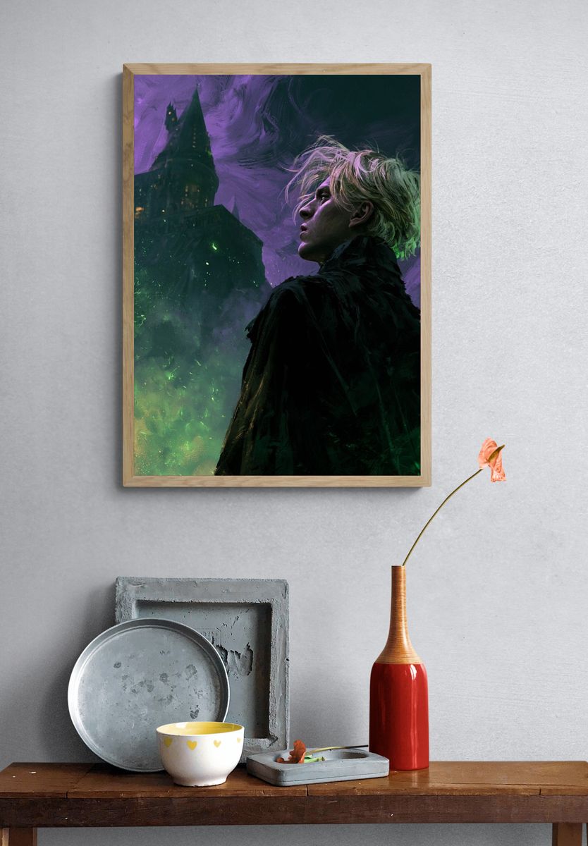 Gothic Wizard Portrait Print. — room view 3