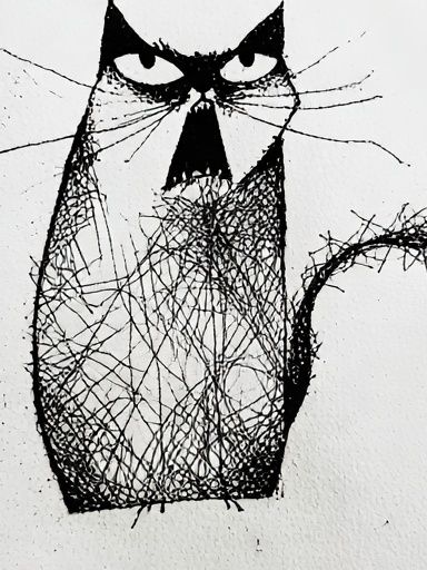 Abstract Cat Ink Poster. poster — illustration art