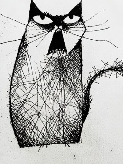 Abstract Cat Ink Poster. poster print